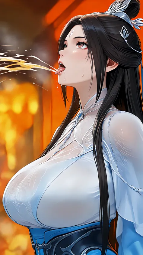 antiquity,Female Warrior,Mother,cartoon,comics,Big Breasts Big Butts,Hanfu,薄薄的Hanfu,8k,high quality,Exposed,Fascination,Looking up,Fine,Sweat,Conceal,Lu Xueqi,Obscene Female Beautiful Breasts,Obscene Fat Breasts,Ultrafast,Good quality,Excellent quality ,sp...