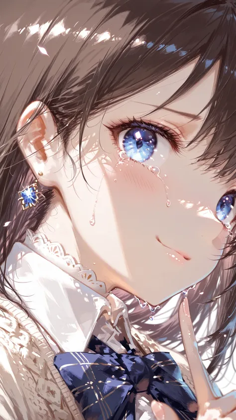 (masterpiece, detailed:1.2), ultra detailed, anime illustration, dynamic action scene, highest quality, Ultra High Quality, 64k, Beautiful and delicate girl,
tearful school girl, crying after being rejected in a confession, long chestnut hair, soft express...