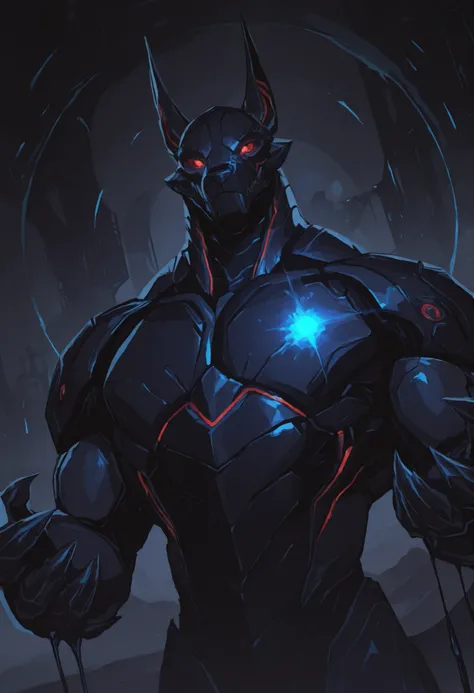 score_9, score_8_up, score_7_up, score_6_up, score_5_up, score_4_up, gigerworld, anthro jackal, wearing black waistcoat over heavy armor, bulky, wide chest
cybrog, anthro, jackal, male, Muscle, Delicate face, Delicate eyes, 1 big tail, (glowing LED), rubbe...