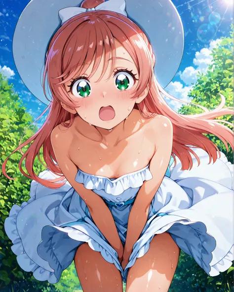 (ultra-detailed),Nijigaoka Mashiro, magical girl,Hirogaru Sky Pretty Cure,precure,pink hair, very long hair, bangs, green eyes,
incredibly detailed beautiful pupillary,eyebrows visible through hair,
bun hair, high ponytail, very long hair, hair ribbon, w...