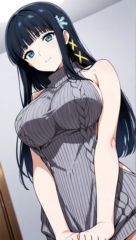 [[miyuki250219]],1lady, beauty, glossy lips,Rouge,detail eyes,dynamic angle,(更衣室:1.3)

shiba miyuki, black hair,long hair, blunt bangs, eyebrows visible through hair, blue eyes, snowflake hair ornament, yellow x hair ornament,,virgin killer sweater ,(large...