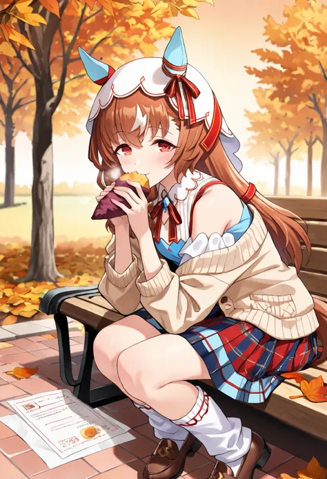 (masterpiece, best quality, perfect face:1.4), wide angle, Still in Love \(umamusume\), brown hair, red eyes, long hair, streaked hair, horse ears, ear cover, ear ornament, veil, red hair ribbon, small breasts, horse tail, tail on the lower back, proportio...