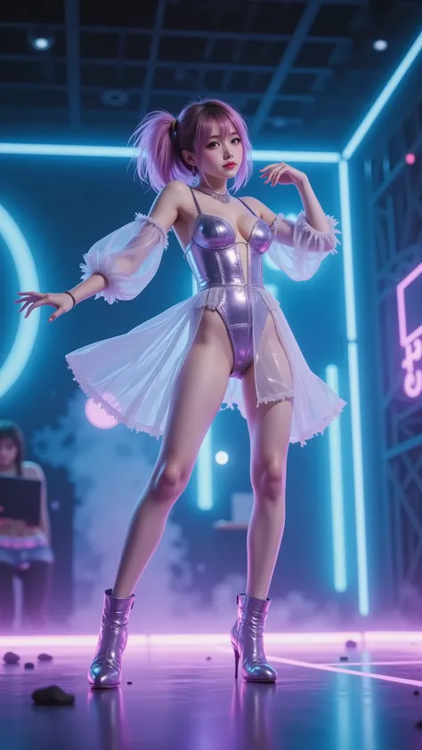 Women in shiny costumes are dancing in the neon room, Cyberpunk20y. Model Girl, 夢のようなCyberpunkガール, 落ち着いたCyberpunkスタイル, 3d rendering character art 8k, ブライトCyberpunkグロー, Cyberpunk風の服装, Cyberpunkな雰囲気s, Cyberpunkスタイル, ハイパーリアルなCyberpunkスタイル, 美しいCyberpunk女性モデル, ...