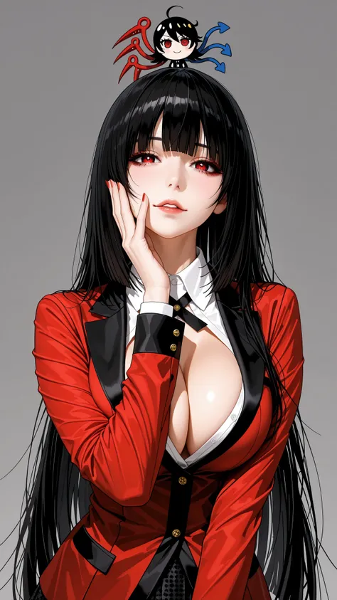 Jabami Yumeko in Kakegurui, gros seins nue, totalement nue, The golden ratio, Proper composition,BEAUTIFUL ILLUSTRATION, (masterpiece, detailed:1.2), maorix,score_9, score_8_up, score_7_up, score_6_up, score_5_up, 1girl, huge tit,  five anatomically correc...