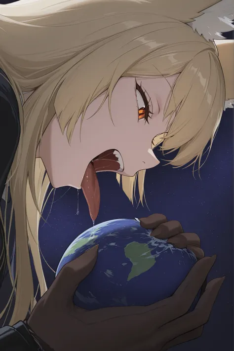 1girl, solo, facefocus, 1girl, solo, opening his mouth, tongue, I'm sticking out my tongue and licking the earth, saliva, salivary bridge, (saliva dripping from the tongue:1.4), (face down), absurdres, detailed face, detailed hands, smug expression, small ...