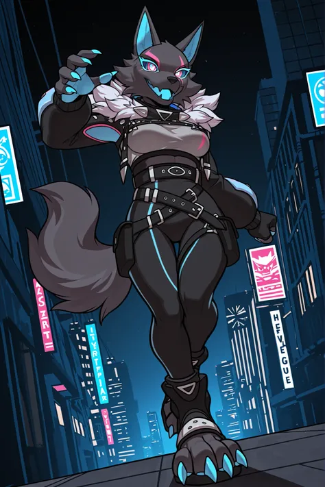 (solo), masterpiece, best quality, clean line art, highres, extremely detailed eyes, perfect eyes, detailed line art, intricate details, ultra-detailed, sharp focus, perfect, full body picture, centered, 1girl, highwire_pack_leader_illust, fur_trim_(clothi...