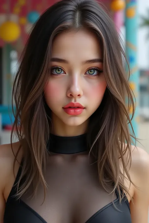 Realistic (photorealistic Realism), (Key Directive: - ("The priority is the anatomical accuracy and texture of the materials:0.75") - "Ultra-sharp human eyes with biological accuracy") ((professional portrait)). {A ((Turkish girl:1.3)) in swimsuits posing...