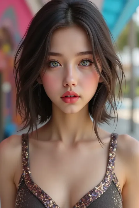 Realistic (photorealistic Realism), (Key Directive: - ("The priority is the anatomical accuracy and texture of the materials:0.75") - "Ultra-sharp human eyes with biological accuracy") ((professional portrait)). {A ((Turkish girl:1.3)) in swimsuits posing...