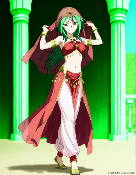 (1girl:1 . 5) , (Seul:1 . 5) , score_9 , score_8_haut , score_7_haut , source_anime , Official work , ultra-detailed , masterpiece , better quality , high resolution , beaux yeux , detailed eyes , Detailed face , beautiful detailed eyes,long hair, green h...