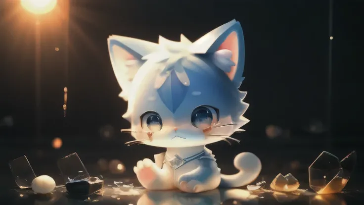 Glass Cat、tears、It pops out of broken glass、