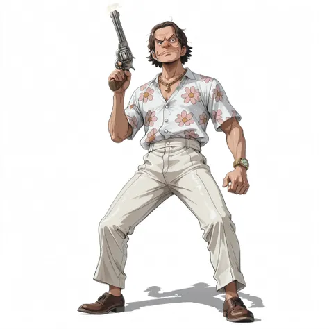 (male), (middle aged man), (masculine man), (athletic body), (brown eyes), (brown hair), (big nose), (solo), (single character), (full body version), (white background), (no background), (highly detailed), (shadow), (natural light), (detailed outfit), (det...