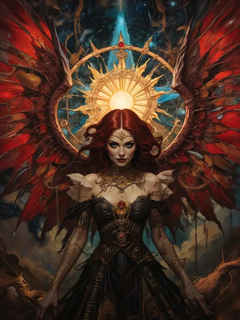   Dreamlike world deep shadows cinematic darkness
underexposed chiaroscuro atmospheric haze
low-key lighting. We find a captivating , pale skinned ravishingly beautiful goddess looking provocative and vibrant with alive, with a curvy physique, adorned in a...