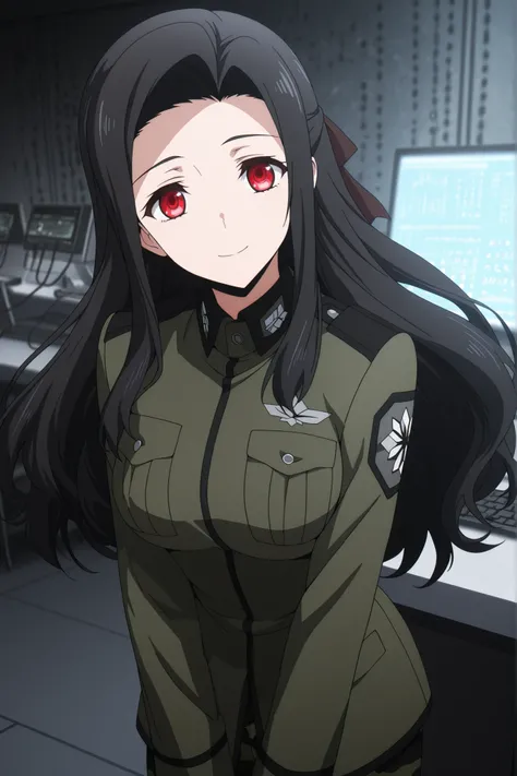 absurdres, (((Ultra HD))), (((Ultra High Quality))), ((hyper detailed)), ((Ultra High Resolution)), (Highly rendered), ((detailed eyes)), (((8K))), ((perfect face)), ((masterpiece)), cinematic, solo, 1girl, tall, black military combat uniform, black camou...