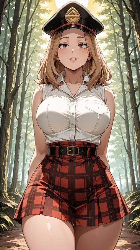 Camie Utsushimi,
最high quality, masterpiece, Very detailed, high quality, high resolution, A girl, medium hair, brown hair, brown eyes, peaked cap, beautiful, beautiful and perfect face, naughty, View your audience, Big Breasts, Huge Ass, Standing, forest,...