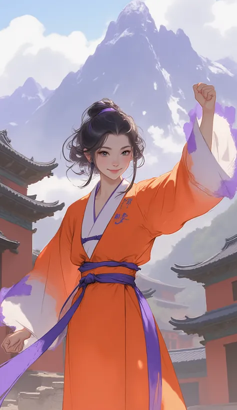 (masterpiece, best quality, ultra-detailed, professional, high quality, beautiful, precise, creative), exquisite mature anime illustration, rich and vibrant colors, dramatic camera angle, cinematic lighting.
A cute and lively female fantasy martial artist,...