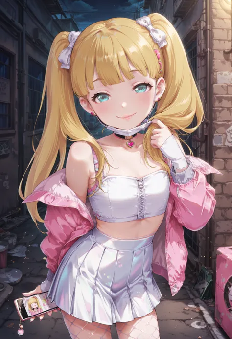 Score_9, score_8_up, score_7_up, source_anime, mary cochran, solo, twintails, blunt bangs, blonde hair, aqua eyes, petit, flat chest, (best quality), (high quality), {masterpiece}, extremely delicate and beautiful, ultra-detailed, beautiful detailed eyes, ...