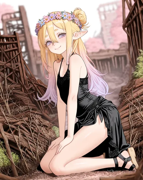 ((Tatsuki Fujimoto style)), ((Masterpiece)), ((best quality, amazing quality)), ((very aesthetic, absurdres, newest)), ((detailed background, negative space, blurry background, depth of field, Asymmetrical background)), (dynamic angle, wide shot, from side...