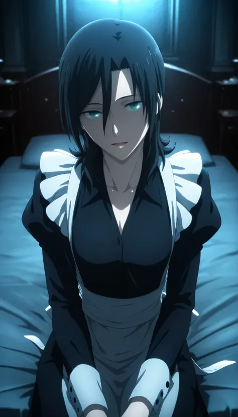 <lora:KnK_aozaki_toukoXLIllustrious001>,
masterpiece,best quality,good quality,newest, detailed face,
(mansion), dark ,(luxury bed room) ,
light smile, light open mouth,
looking at viewer,
solo,
anime coloring,
aozaki_touko\(kara_no_kyoukai\),1girl,(flippe...