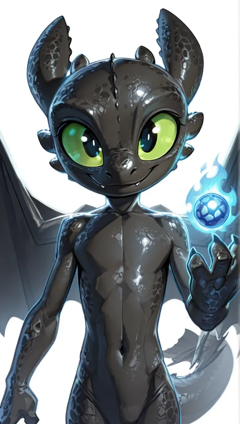 score_9, score_8_up, score_7_up, anthro, masterpiece, best quality, amazing quality, very aesthetic, absurdres, source furry, 1boy, toothless_httyd, dragon, night fury, black scales, wings, tail, claws, uperbody, solo, green sclera, black pupils, epic port...