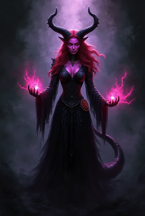 Female Tiefling Warlock Pink Skin. Witchy energy und badass look