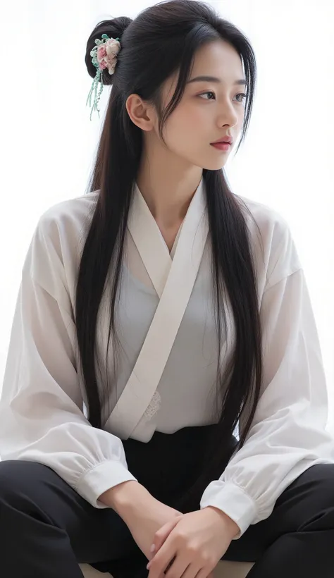 solo,((photo realistic,realistic shadows,)),((ultra-detailed)),extremely detailed cg 8k wallpaper,extremely delicate and beautiful,overexposure,highly detailed,cinematic lighting,cinematic highlight hair,(best quality),((masterpiece)),1girl,black eyes,blac...