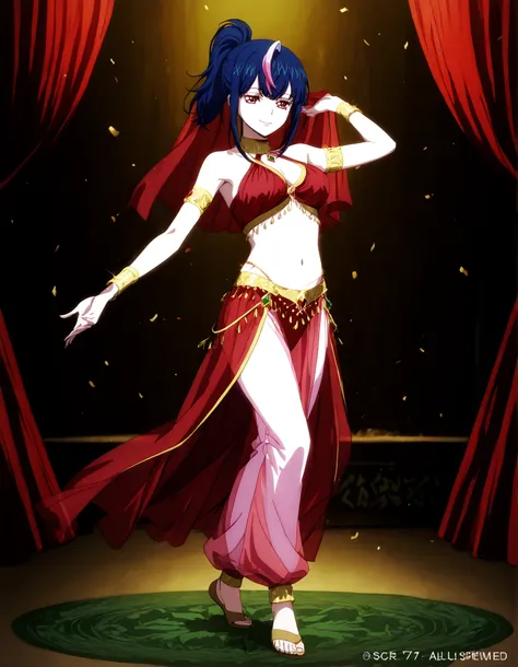 (1girl:1 . 5) , (Seul:1 . 5) , score_9 , score_8_haut , score_7_haut , source_anime , Official work  , ultra-detailed , masterpiece , better quality , high resolution , beaux yeux , detailed eyes , Detailed face , beautiful detailed eyes,ponytail, multicol...