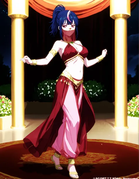 (1girl:1 . 5) , (Seul:1 . 5) , score_9 , score_8_haut , score_7_haut , source_anime , Official work  , ultra-detailed , masterpiece , better quality , high resolution , beaux yeux , detailed eyes , Detailed face , beautiful detailed eyes,ponytail, multicol...