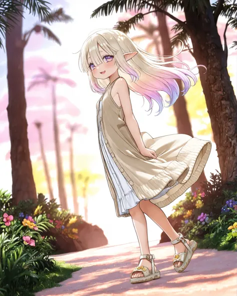 ((Masterpiece)), ((best quality, amazing quality)), ((very aesthetic, absurdres, newest)), ((detailed background, negative space, blurry background, depth of field, Asymmetrical background)), (dynamic angle, wide shot, from side), ((1girl)), Cute young Gir...