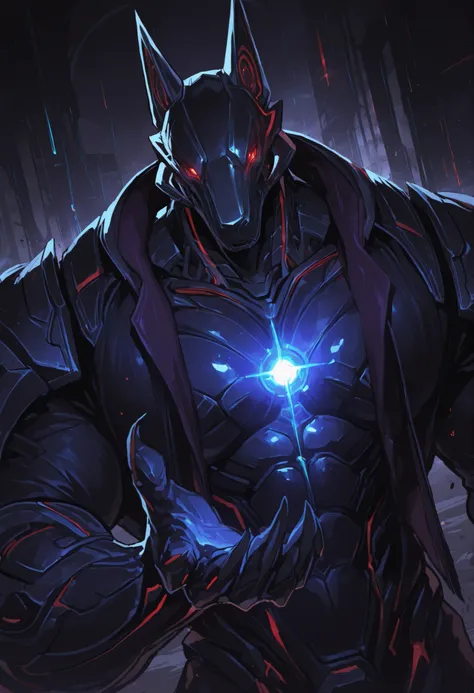 score_9, score_8_up, score_7_up, score_6_up, score_5_up, score_4_up, gigerworld, anthro jackal, wearing black waistcoat over heavy armor, bulky, wide chest, purple expensive jacket, open shirt on chest,
cybrog, anthro, jackal, male, Muscle, Delicate face, ...