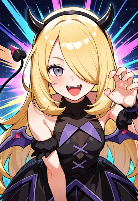 2d, masterpiece, best quality, amazing quality, 1girl, solo, close-up, standing, smile, upper body, leaning_forward, looking at viewer, multicolored background, sparkle, rainbow background, colorful background, masterpiece, best quality, amazing quality, h...