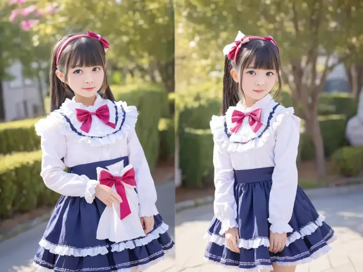 Highest Quality,4K,Japanese girl,10 years old,Clothes with ruffles and bows,