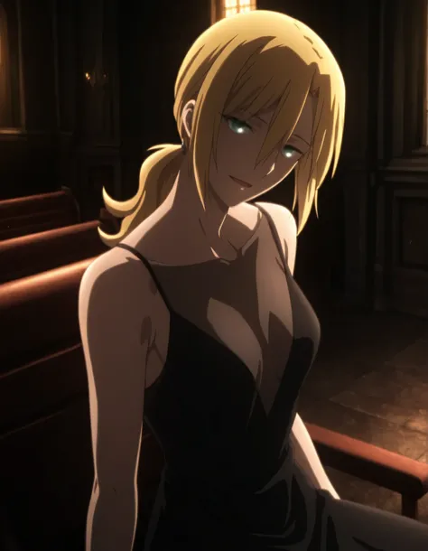 <lora:KnK_aozaki_toukoXLIllustrious001>,
masterpiece,best quality,good quality,newest, detailed face,
indoors, (church), dark, ,
light smile, light open mouth,
looking at viewer,
solo,
anime coloring,
aozaki_touko\(kara_no_kyoukai\),1girl,(flipped hair), ...