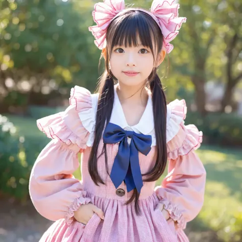 Highest Quality,4K,Japanese girl,10 years old,Clothes with ruffles and bows,
