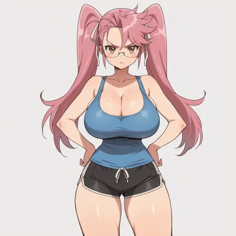 masterpiece, ultra-HD, impressionism, high detail, best quality, very aesthetic, 8K, best quality, beautiful, ultra-high resolution, 32K UHD, sharp focus, 1girl, solo, saya takagi, long hair, ribbon, twintails, brown eyes, eyelashes, hair ribbon, pink hair...