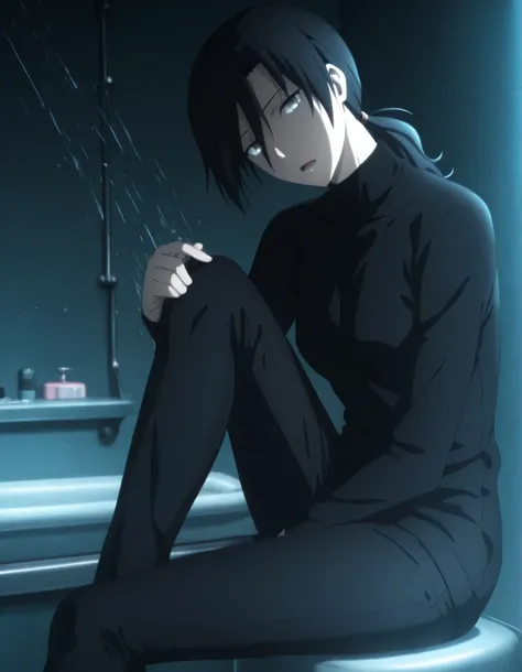 <lora:KnK_aozaki_toukoXLIllustrious001>,
masterpiece,best quality,good quality,newest, detailed face,
(shower room), ,dark ,
, light open mouth,
looking at viewer,
solo,
anime coloring,
aozaki_touko\(kara_no_kyoukai\),1girl, , (black hair), long bangs, lon...