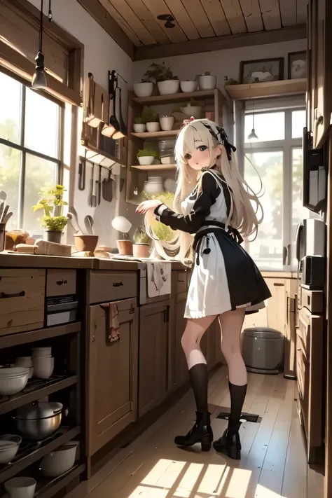 Rebel Girls' Sharehouse – Chaotic & Creative Kitchen
A shared kitchen full of colors, rebellious posters, hanging plants, and girls cooking together in eccentric outfits.