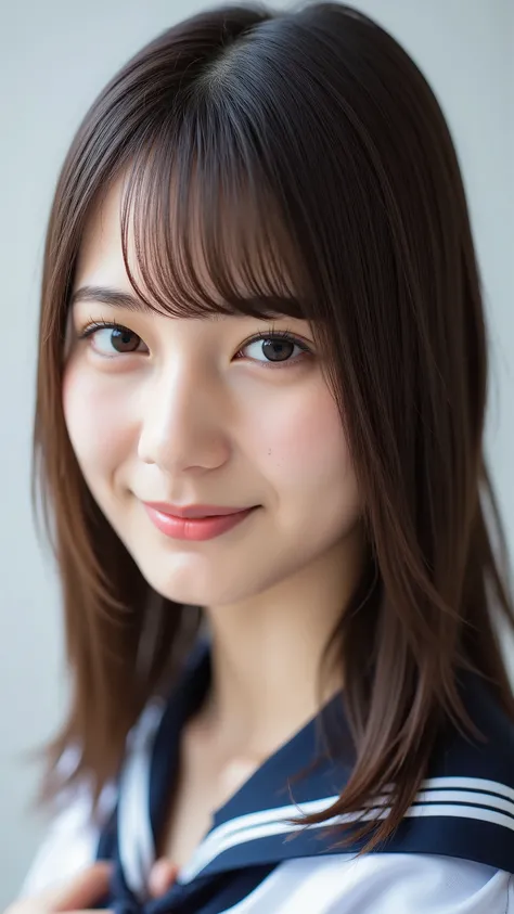 (masterpiece,Highest Quality:1.4),Original photo, detailed skin, fine pores, reality,((looking for,viewers)),((face focus)),((close-up)),Japanese women in technical writing, Smile Yan,detailed expression,live-action,Genuine,Cute Young Girl, beautiful refle...