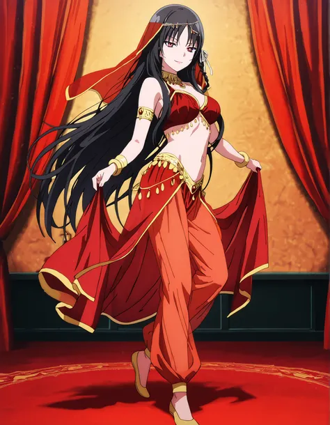 (1girl:1 . 5) , (Seul:1 . 5) , score_9 , score_8_haut , score_7_haut , source_anime , Official work  , ultra-detailed , masterpiece , better quality , high resolution , beaux yeux , detailed eyes , Detailed face , beautiful detailed eyes,red eyes, black ha...