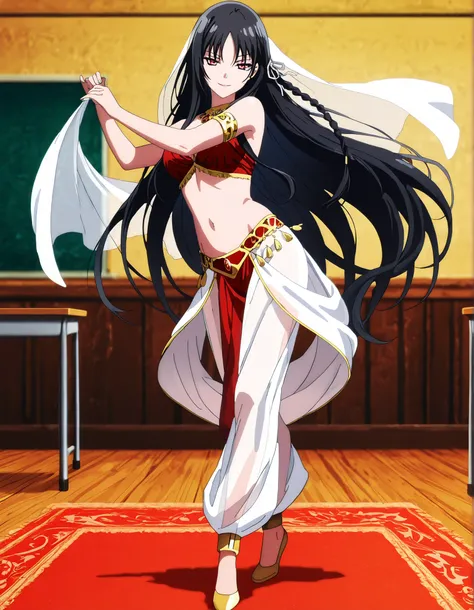 (1girl:1 . 5) , (Seul:1 . 5) , score_9 , score_8_haut , score_7_haut , source_anime , Official work  , ultra-detailed , masterpiece , better quality , high resolution , beaux yeux , detailed eyes , Detailed face , beautiful detailed eyes,red eyes, black ha...