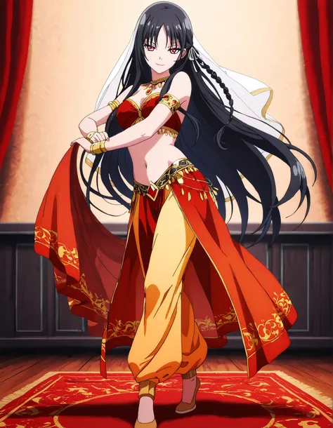 (1girl:1 . 5) , (Seul:1 . 5) , score_9 , score_8_haut , score_7_haut , source_anime , Official work  , ultra-detailed , masterpiece , better quality , high resolution , beaux yeux , detailed eyes , Detailed face , beautiful detailed eyes,red eyes, black ha...