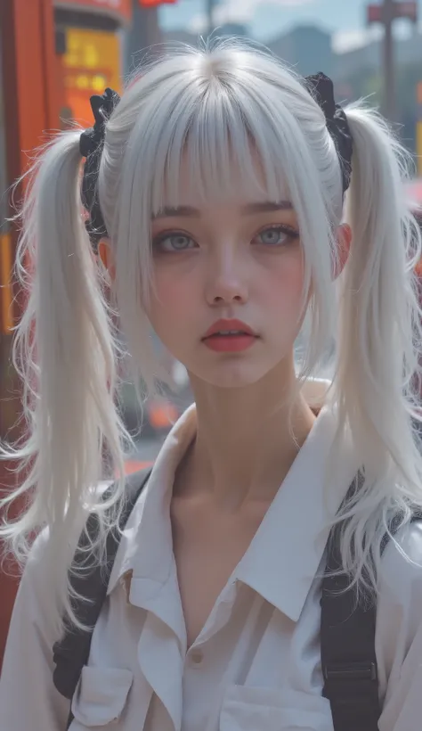 a woman wearing a hat and jacket with a backpack, 2 Tech Wear women, photograph of a Tech Wear woman, cyber future jacket, trench comments with many pockets, jacket, Tech Wear clothes, light gray, wearing japanese Tech Wear, comments, Tech Wear look and...