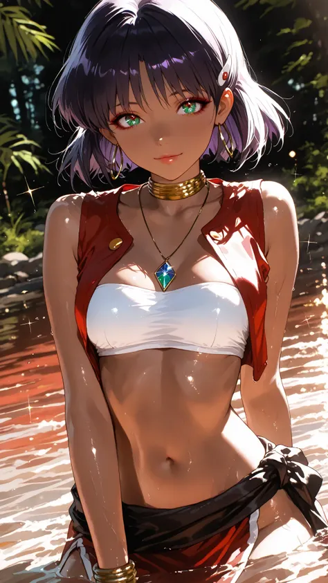  1 beautiful girl,Beautiful colored light, Sparkle in the eyes, glossy lips, slender body, Sensual Body, Beautiful skin that repels water,Tranquil standing in natural light,Sandy coast, High Quality, Realistic Portraits,realistic texture,Precise Depiction,...