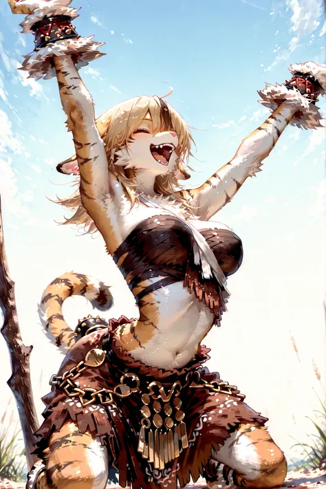 one arms up, ((grooming self)), perfect face, focus girl, ((focus face)), close eyes, solo, (masterpiece, detailed:1.2), highest quality, Ultra High Quality, 64k, Beautiful and delicate anthropomorphic girl, Incredibly detailed and intricate, (furry:1.6), ...