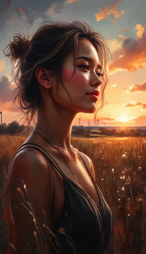 (((Masterpiece, close-up))) Drawn in ink, scratched, splashed, splattered, irregular stroke, squiggly line, atmospheric. Colored with dark, vibrant watercolor, splashes of paint, overspray. Painted on black canvas. Textures of squiggly lines and splashes o...