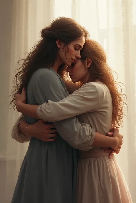 I want to create the image that include two persons hugging each other