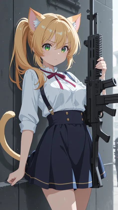 high-definition images、Two、cat girls are robbing with machine guns at Sotheby's auction site