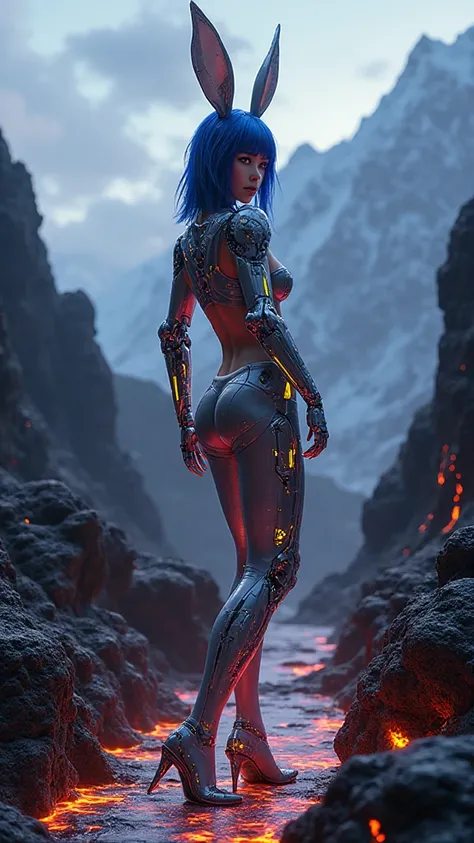 (WDS丽人摄影_v18),(Qingxu_realistic portrait photography oF Asian beauty_v18_f.18),beautiful Japanese woman Cyborg mecánica, leggings Licra ajustado color rojo sandia V1, Top yellow , encima tiene Panties violet ajustado Licra, BodySuit negro, Head dresses cel...