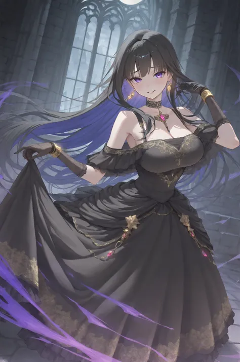 woman with captivating eyes in a dark fantasy world