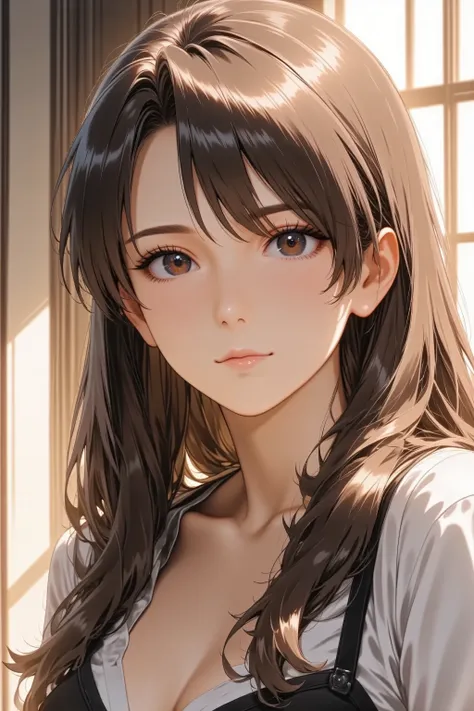 1girl, long hair, light smile, facing up, from side, full body