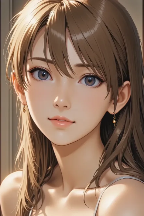 1girl, long hair, light smile, facing up, from side, full body